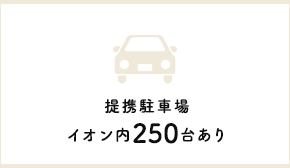 提携駐車場 イオン内250台あり